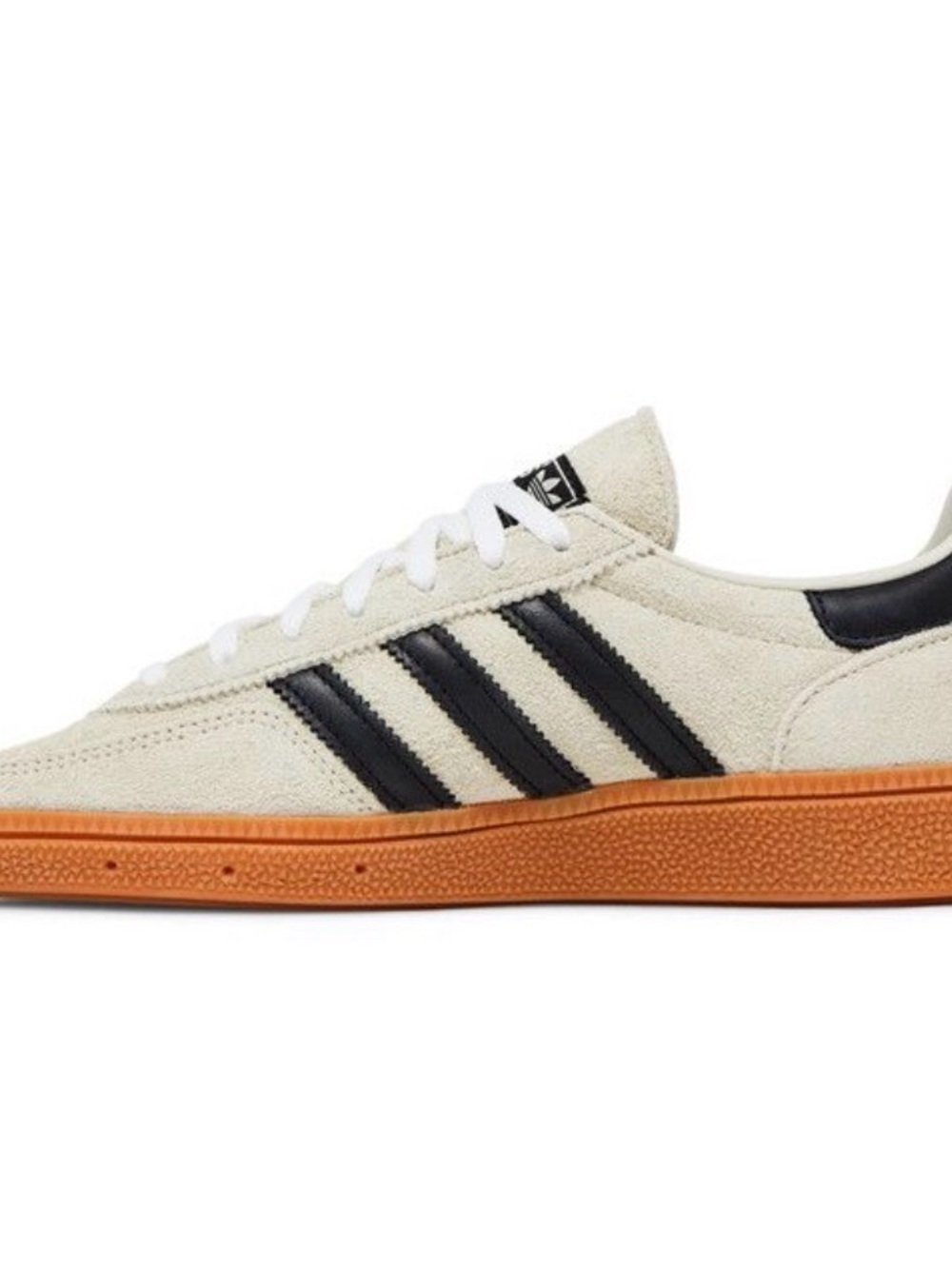 adidas Spezial Suede Sneaker in Off-White and Black with Gum Sole - Picture 2 of 6